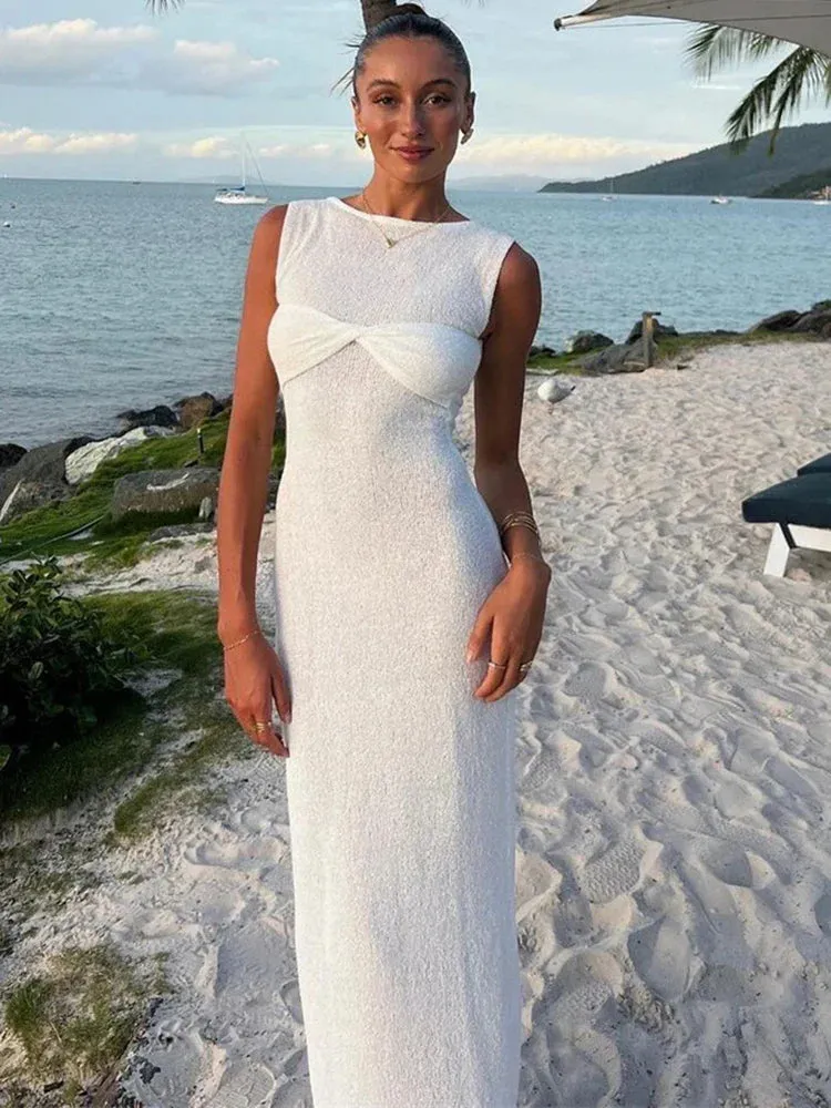 Textured See-Through Body-Hugging Maxi Dress - Mermaid-Inspired