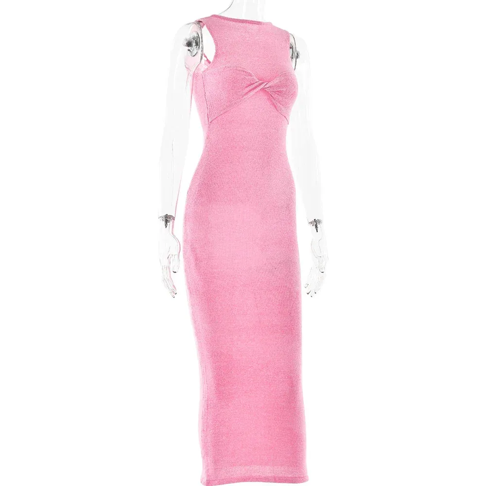 Textured See-Through Body-Hugging Maxi Dress - Mermaid-Inspired