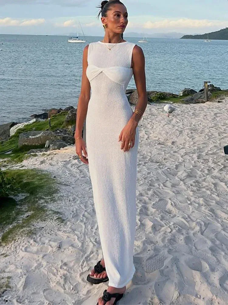 Textured See-Through Body-Hugging Maxi Dress - Mermaid-Inspired