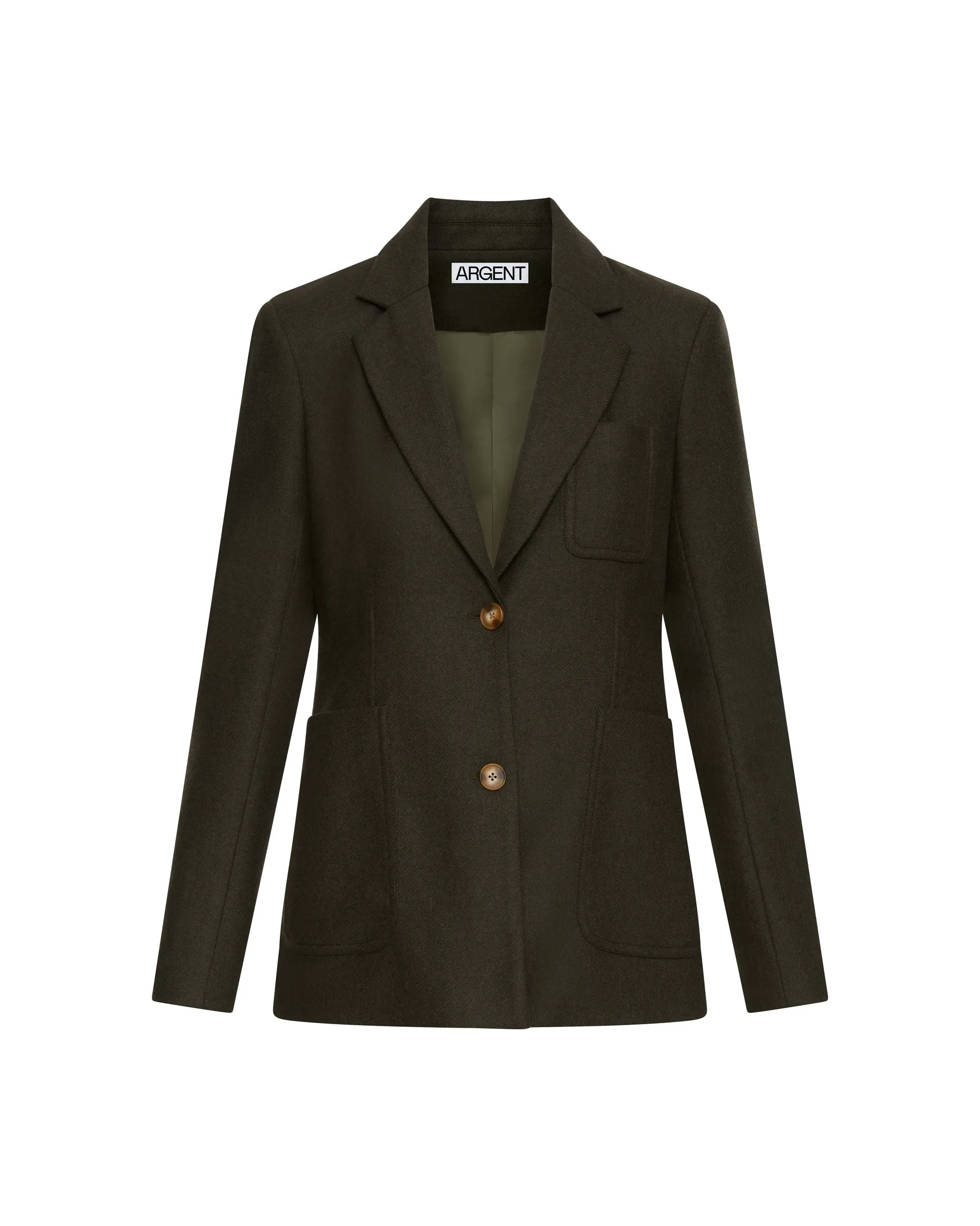 Three Pocket Blazer in Wool Twill | Hunter