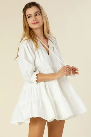 Tiered mini dress with tassel  *Online Only*