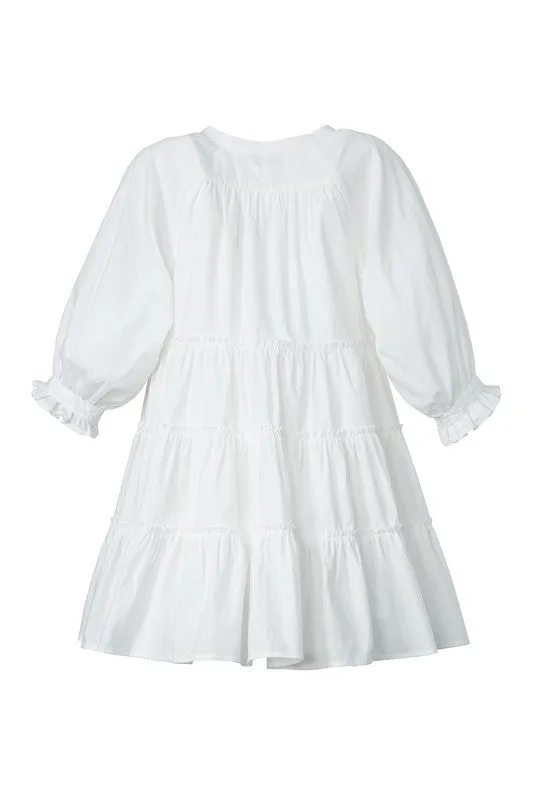 Tiered mini dress with tassel  *Online Only*
