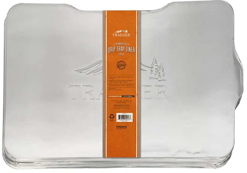Traeger BAC521 Drip Tray Liner, Aluminum, Silver, For: Ironwood 885 Grill :PK 5: QUANTITY: 1