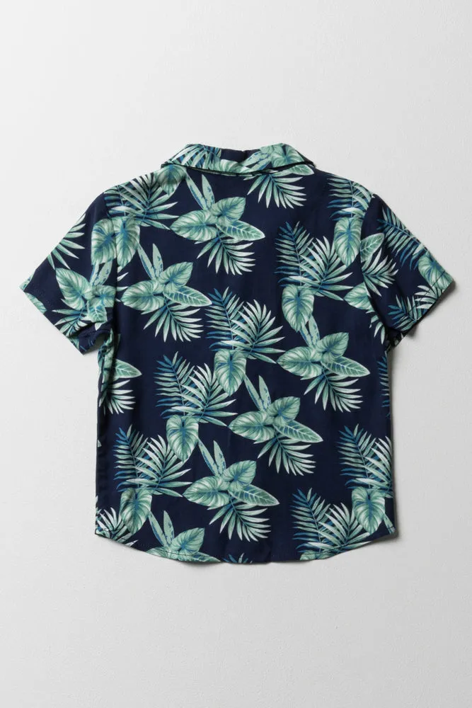 Tropical Resort Shirt Green & Navy
