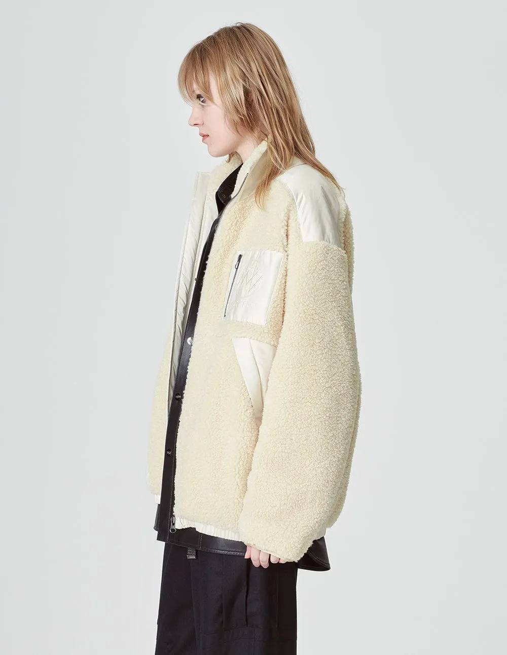Unisex Faux Fur Paneled Down Jacket