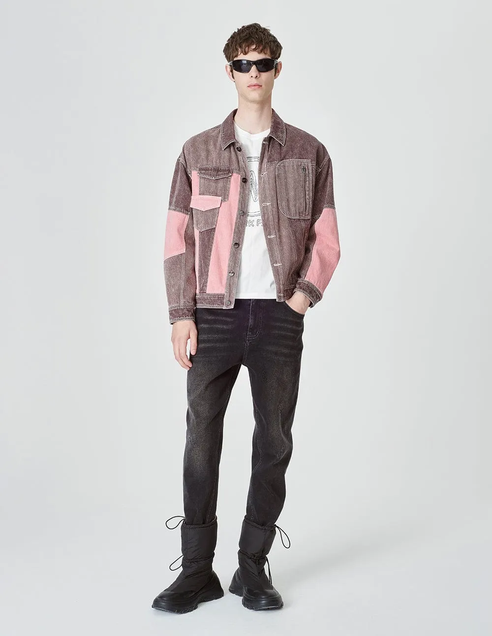 Unisex Style Stitched Denim Jacket