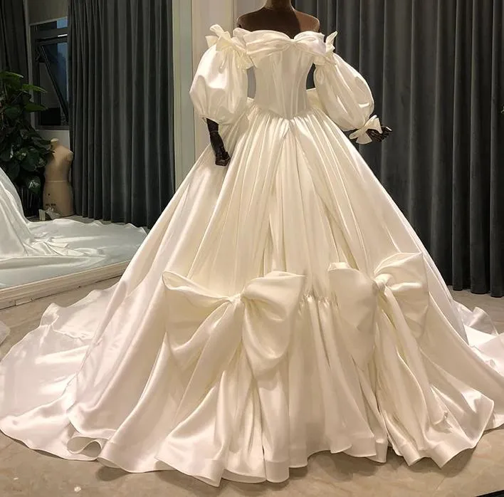 Vintage Design Wedding gown with Large bows