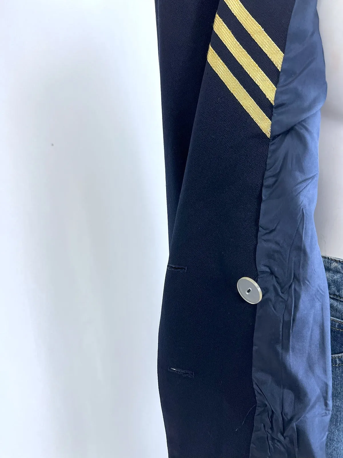Vintage J.P. Fall Size 18 Navy & Gold Stripes Nautical Blazer