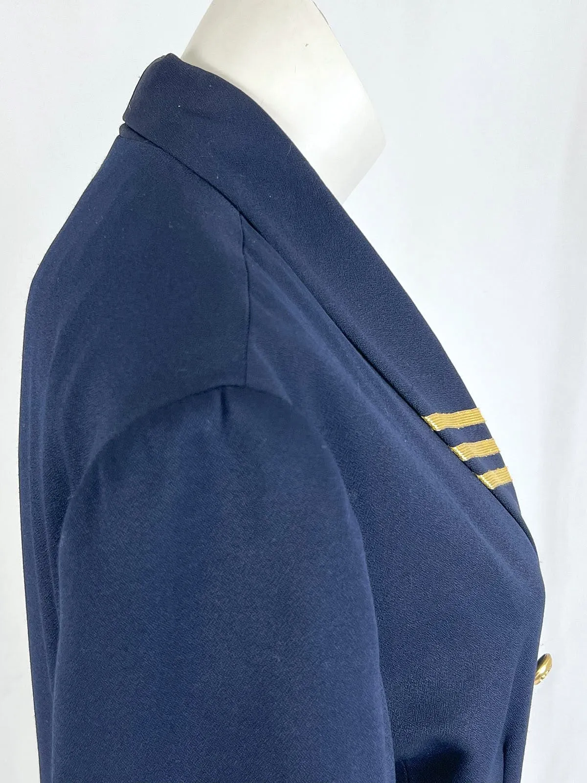 Vintage J.P. Fall Size 18 Navy & Gold Stripes Nautical Blazer