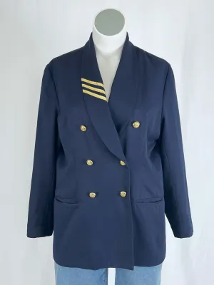 Vintage J.P. Fall Size 18 Navy & Gold Stripes Nautical Blazer
