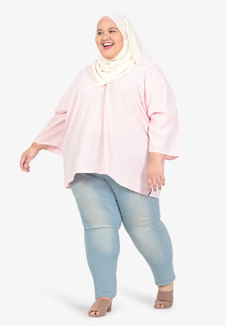 Wareesha Raya Gingham Pario Kurung Set - Blue