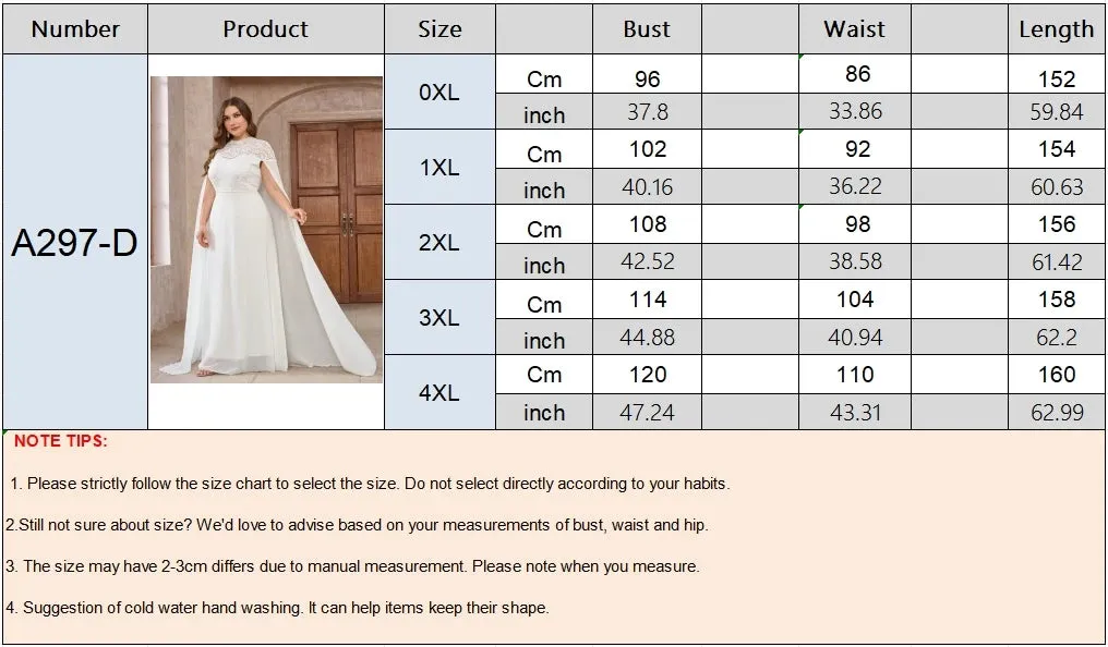 Wedding Dress with Watteau Train Plus Size Bridal Gown