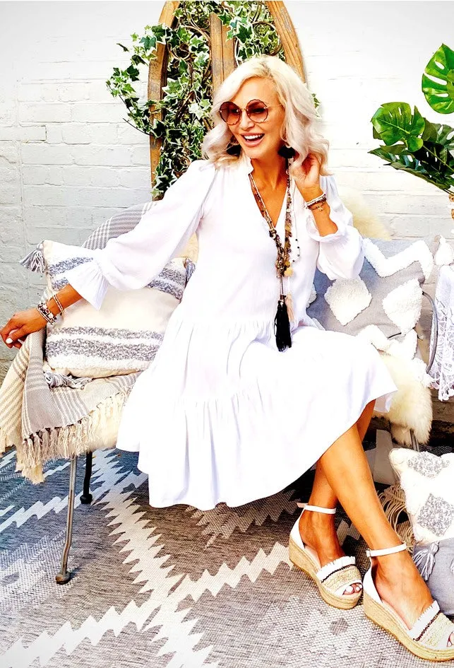 White Cotton Beach Dress Plus Size