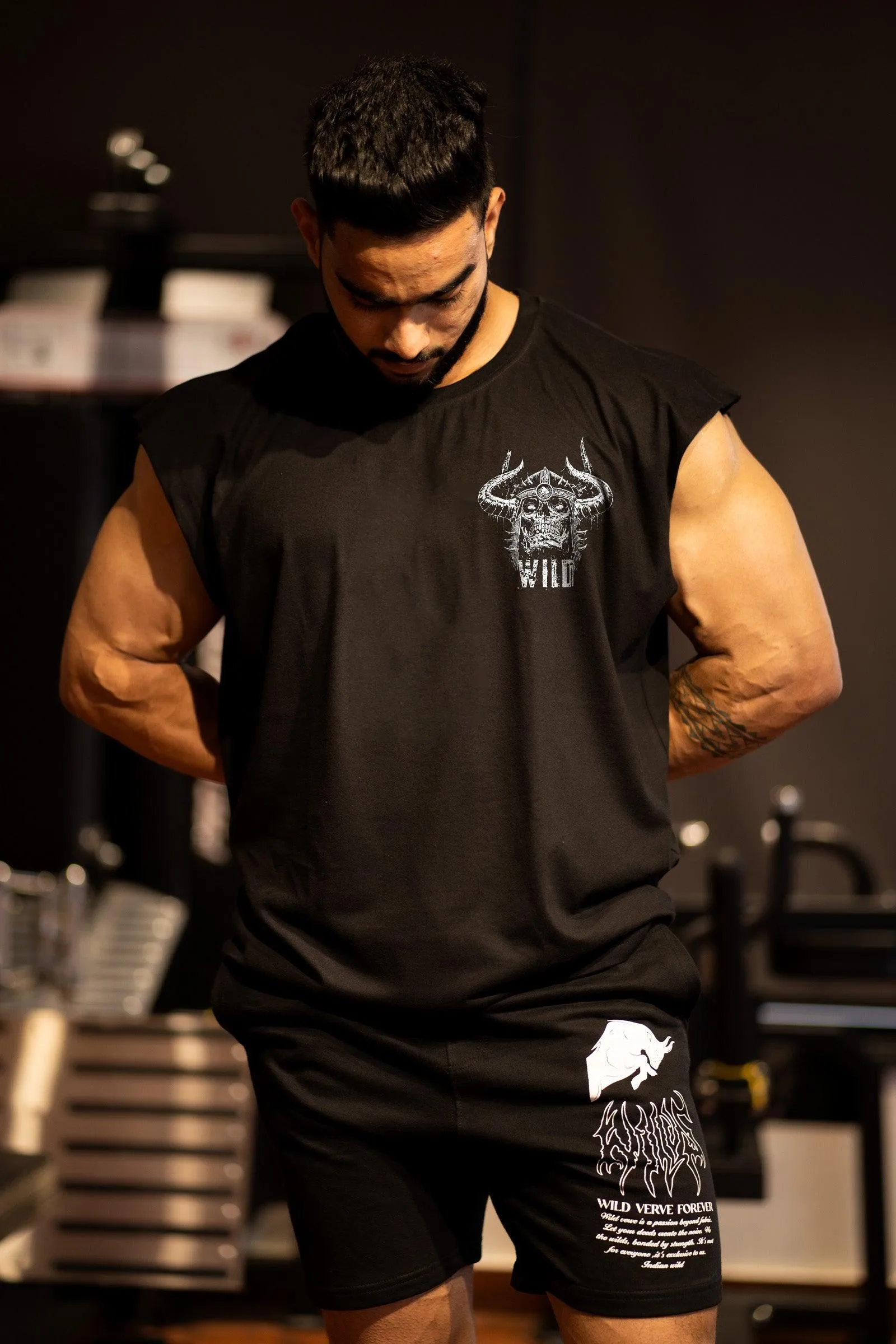 WILD DEVIL "PREMIUM VINTAGE" MUSCLE TEE (BLACK)
