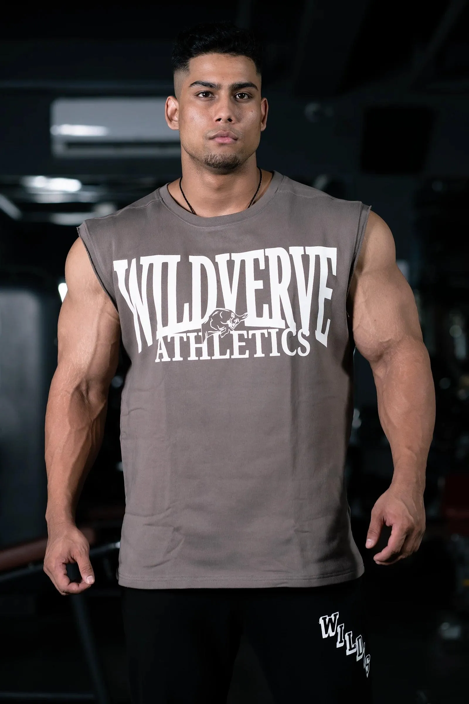 WILD VERVE VINTAGE MUSCLE TANK (EARTHY BROWN)