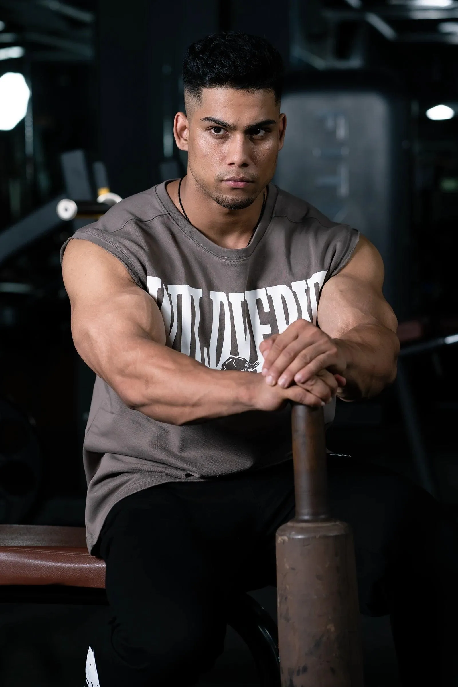 WILD VERVE VINTAGE MUSCLE TANK (EARTHY BROWN)