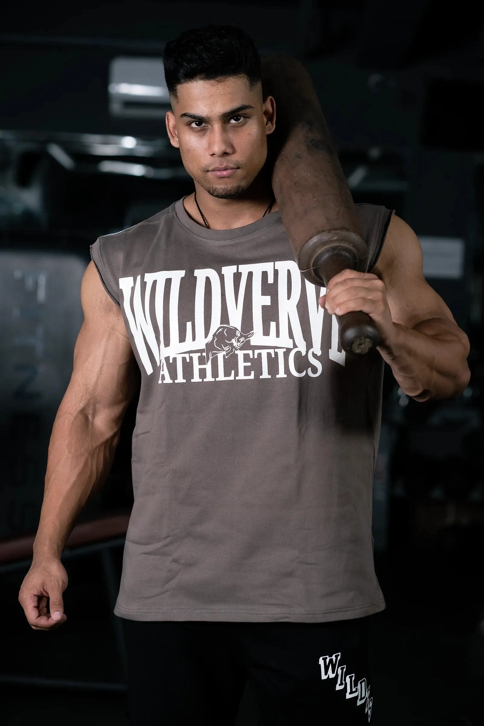 WILD VERVE VINTAGE MUSCLE TANK (EARTHY BROWN)