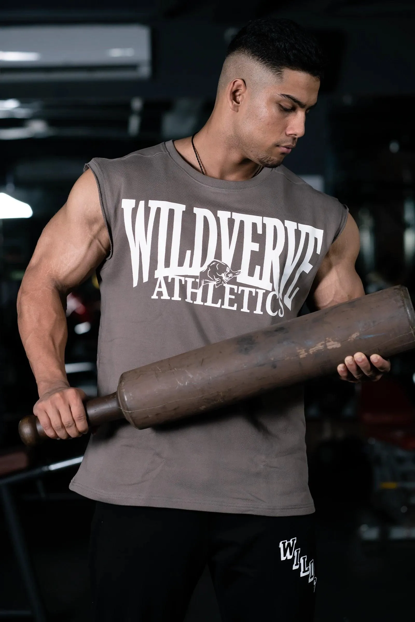 WILD VERVE VINTAGE MUSCLE TANK (EARTHY BROWN)