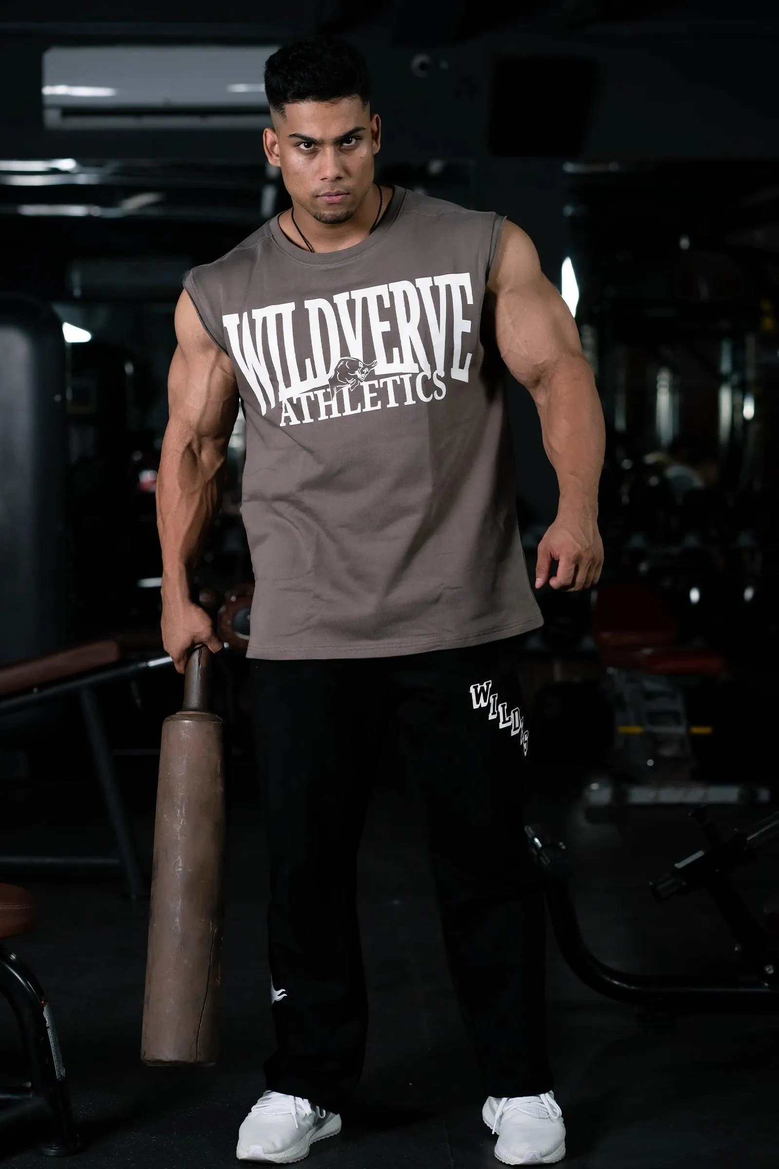 WILD VERVE VINTAGE MUSCLE TANK (EARTHY BROWN)