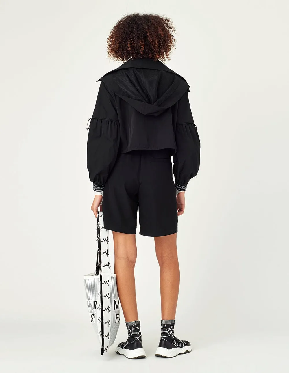 Women Cropped Hooded Windbreaker