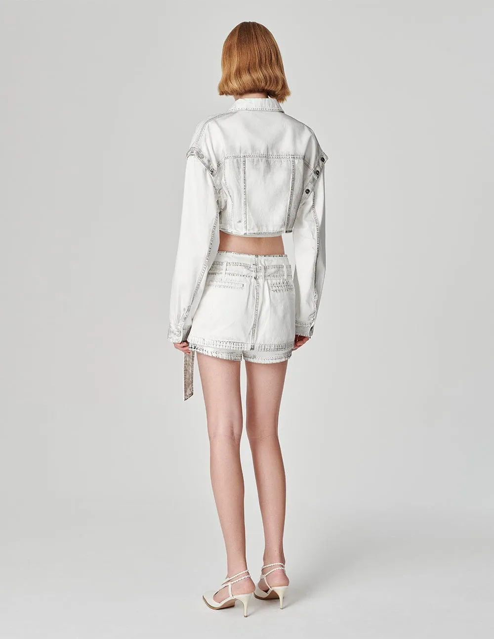 Women's Distressed Washed Denim Jacket