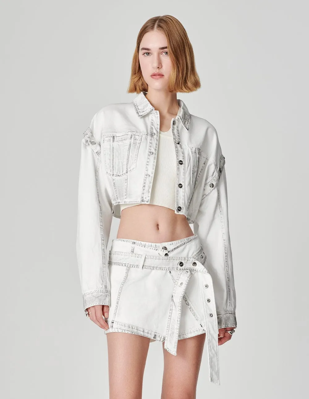 Women's Distressed Washed Denim Jacket