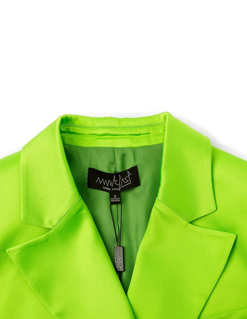 Women's Runway style fluorescent green casual suit