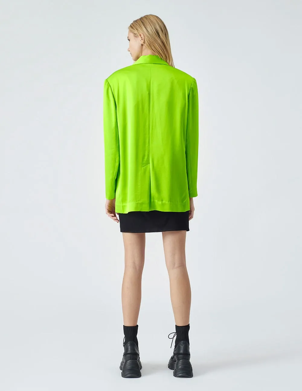 Women's Runway style fluorescent green casual suit